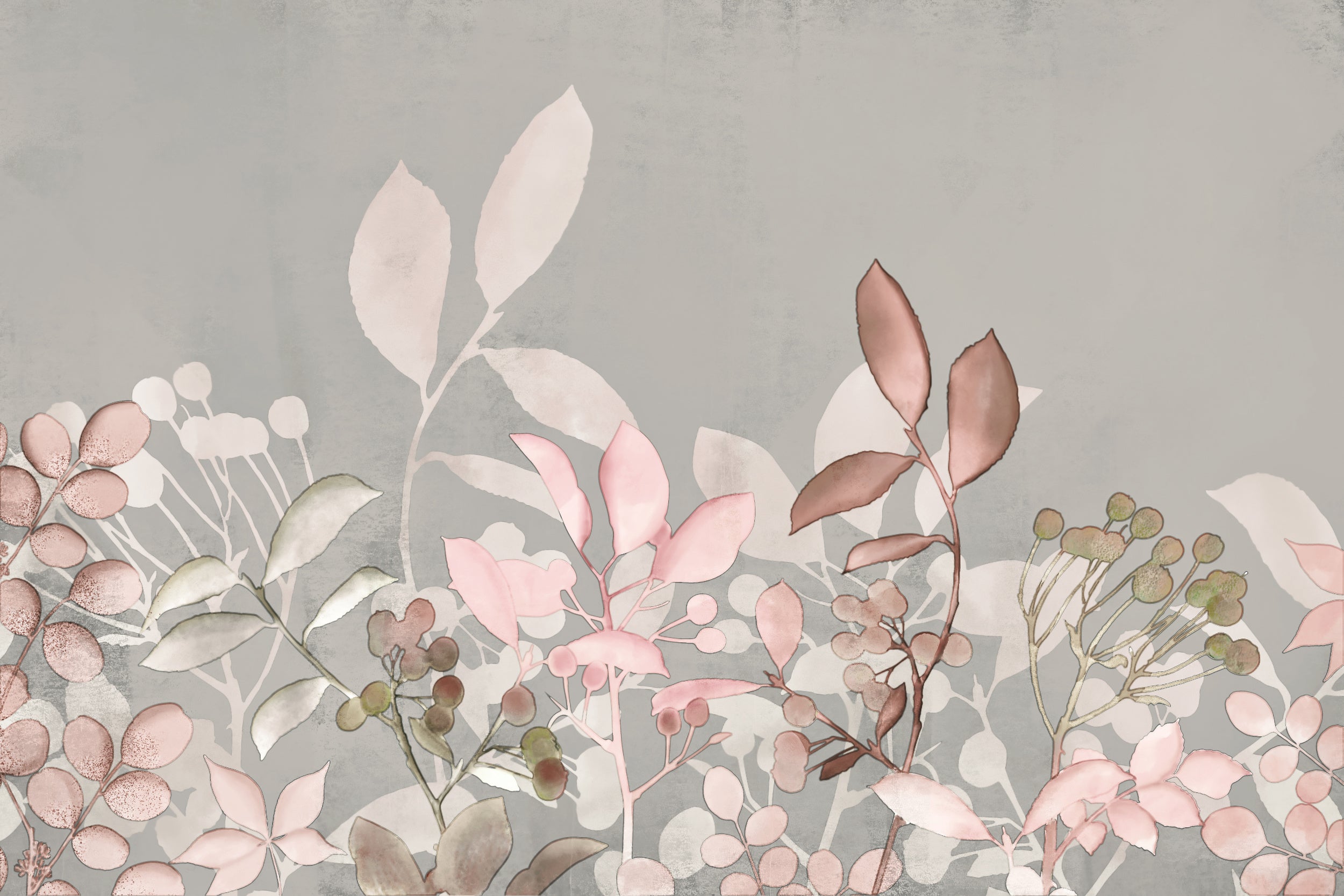 Watercolor Pastel Garden Pink