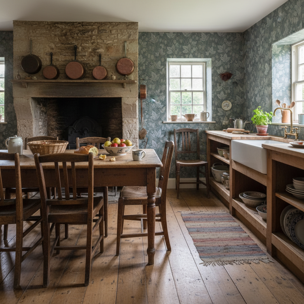 Trailing Hops Silver Blue - Elegant tapet med organiskt humlemönster i silverblå toner