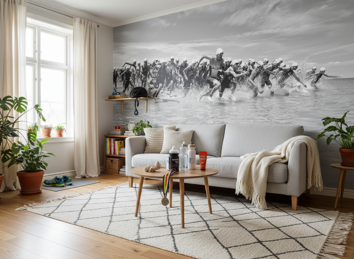 Go! - Fototapet med svartvit simstart