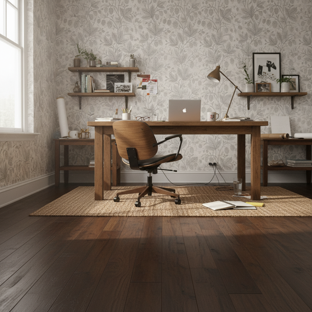 Trailing Hops Silver - Elegant tapet med organiskt humlemönster i silvergråa toner