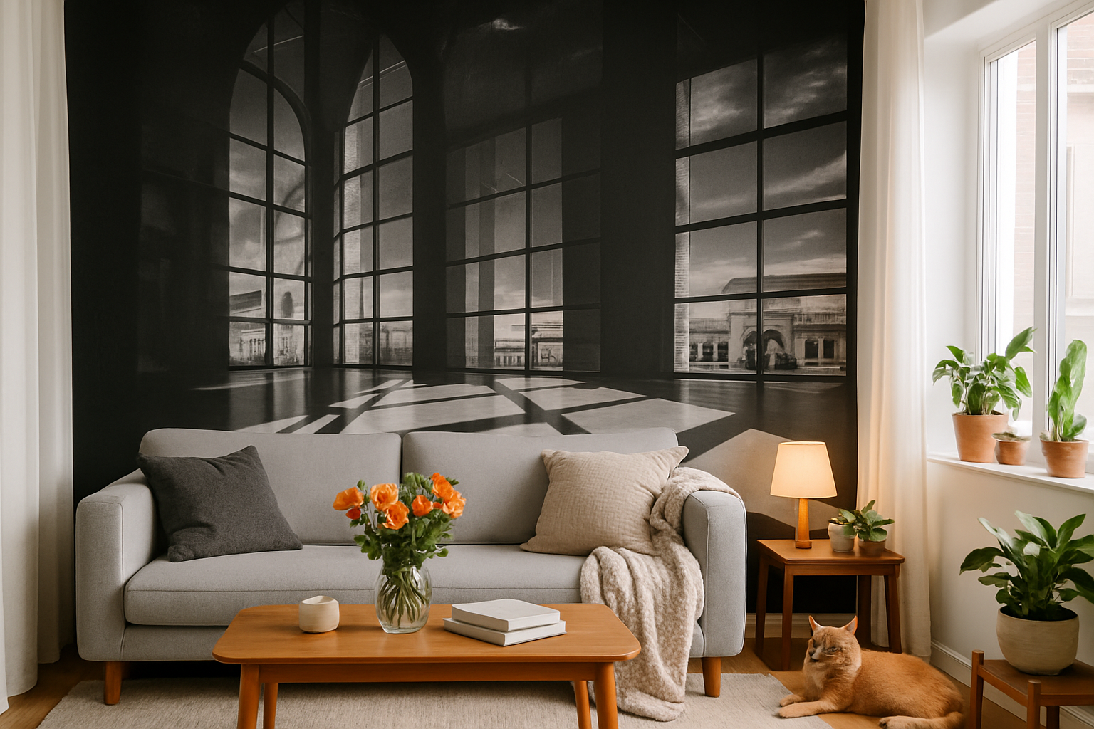 Lights and shadows - Dramatisk fototapet med ljus och skuggor