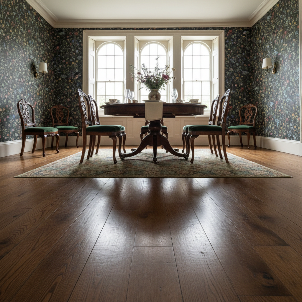 Sommaräng - Midnattsblå – Elegant tapet med vilda blommor i djupa blå toner