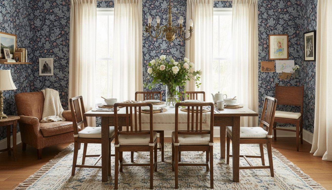 Fig Tree - Midnight - Elegant tapet med fikonträd i mörka toner