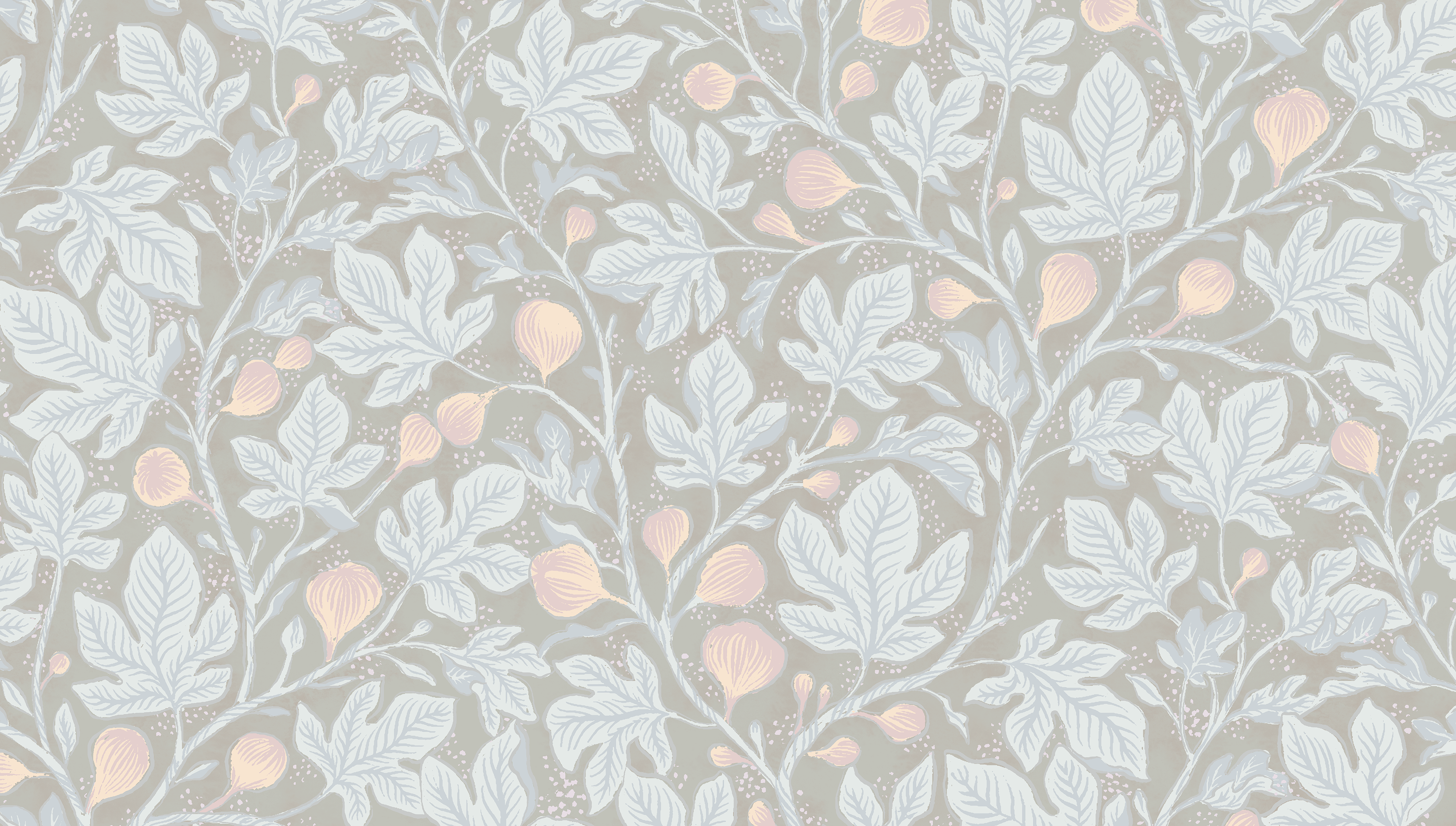 Fig Tree - Dim Green - Elegant tapet med fikonträd i gröna toner