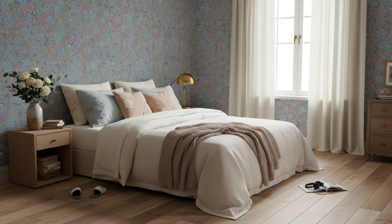 Fig Tree - Glow – Handmålad botanisk tapet med fikonträd