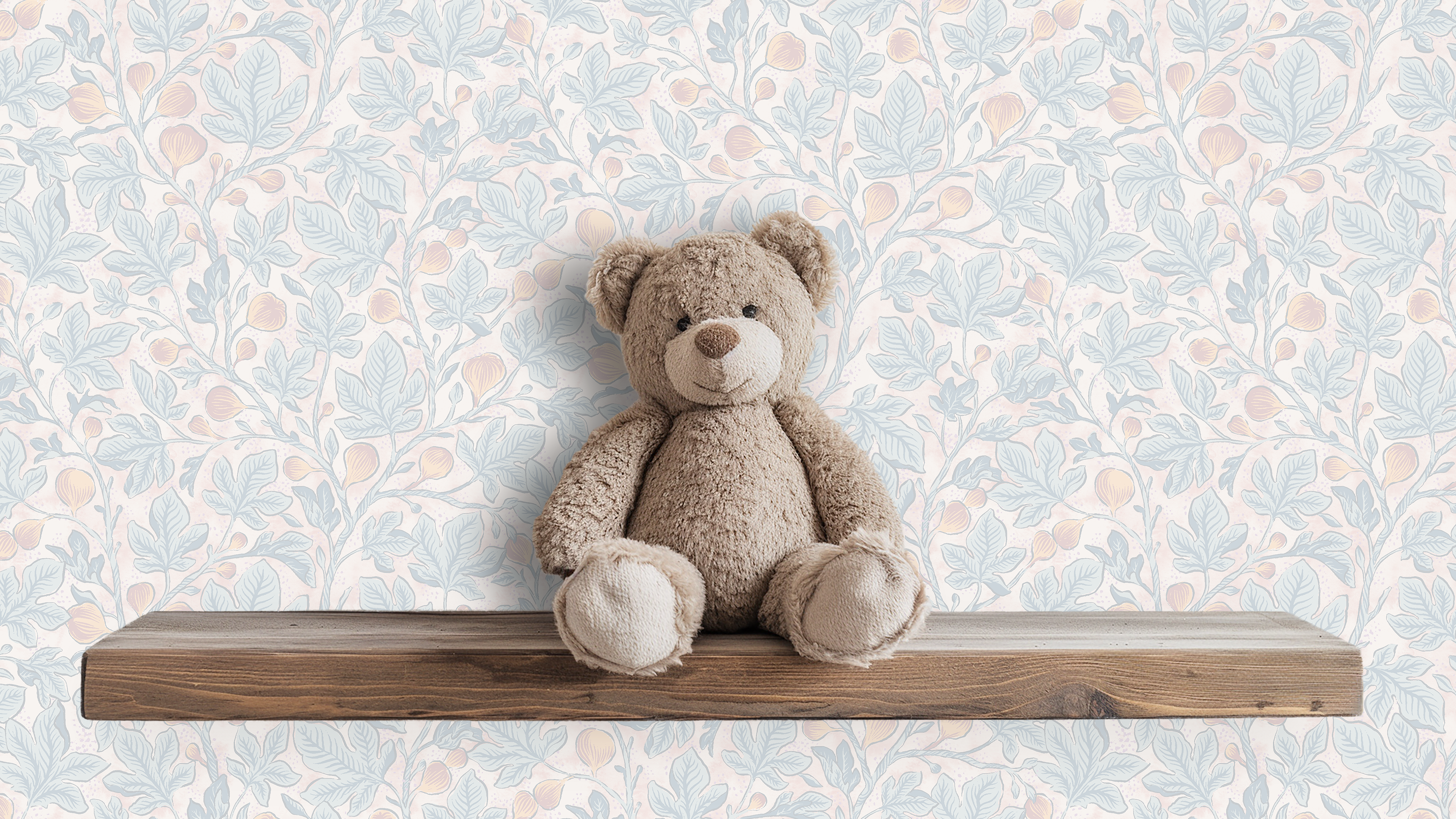 Fig Tree - Pastell - Ljus tapet med fikonträd i pastelltoner