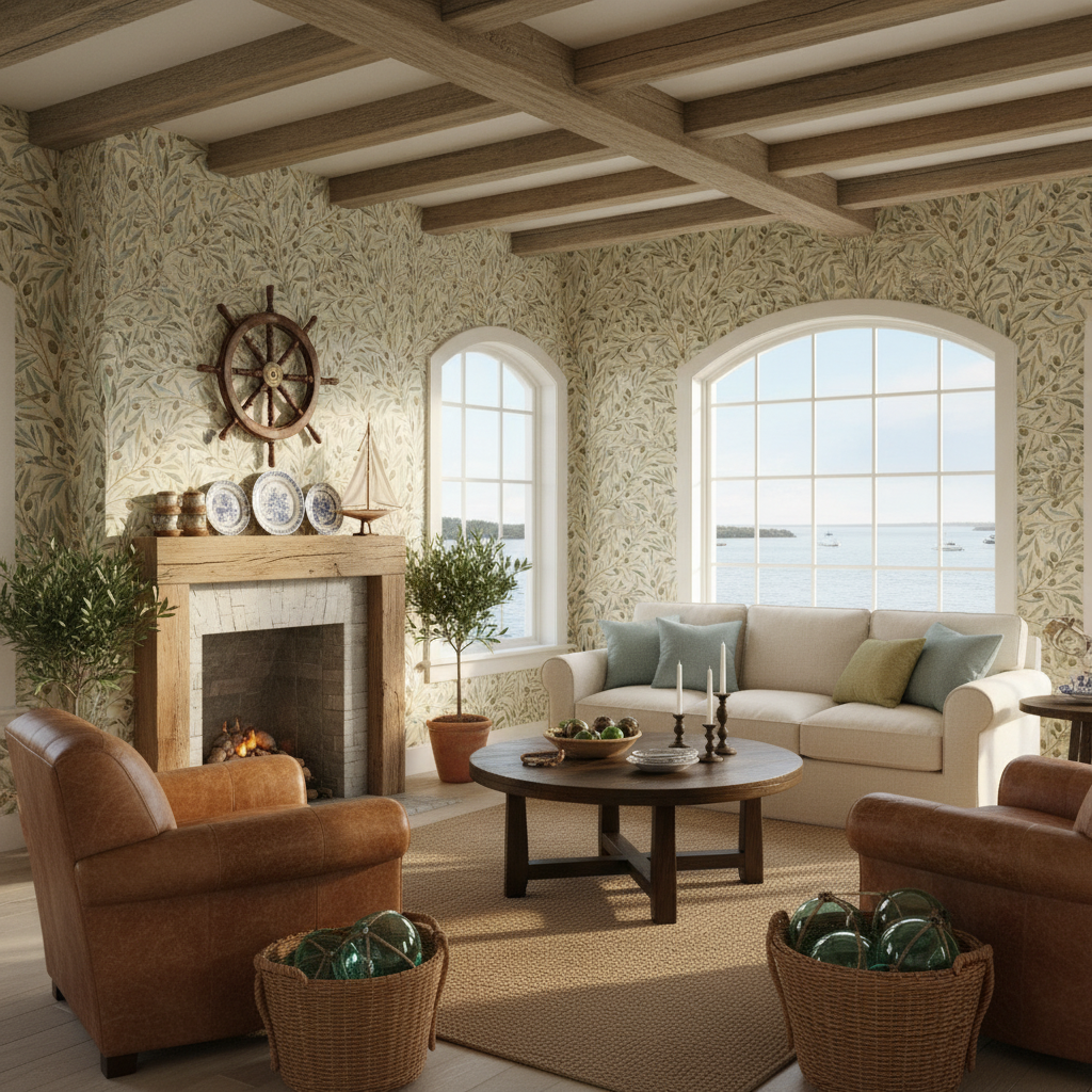 Olivia Half Drop - Olivia - Klassisk tapet med olivkvistar i naturliga toner