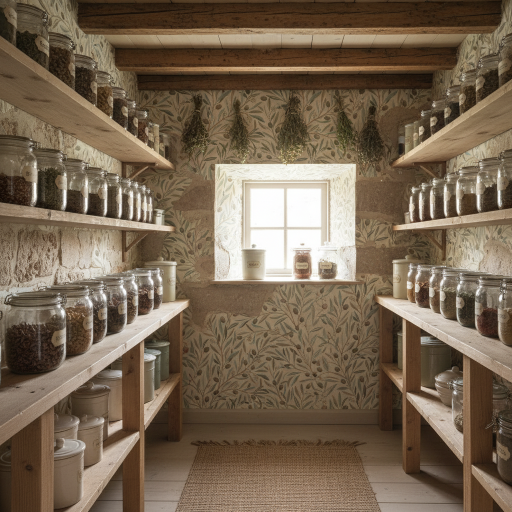 Reval Wallpaper Olivia Half Drop - Olivia - Klassisk tapet med olivkvistar i naturliga toner – högkvalitativ tapet för en ...