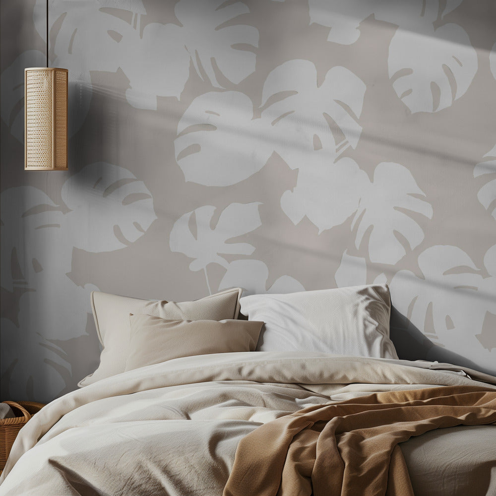 Monstera Leaves White