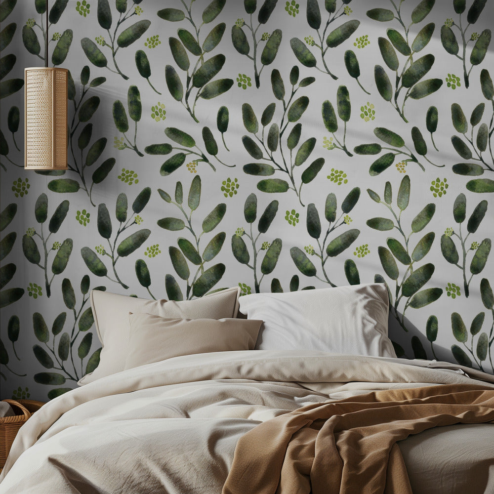 Lisa watercolor seeded eucalyptus pattern