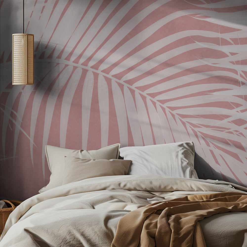 Palm Leaves On Pink Silhouette IV