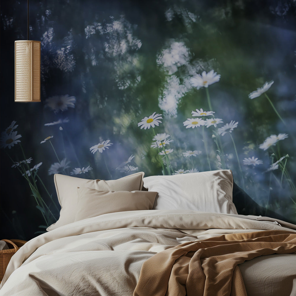 A breath of blue – Abstrakt fototapet i blå toner med makronärbild