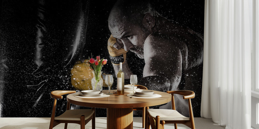 Calming rain - Kraftfullt fototapet med boxning och träning