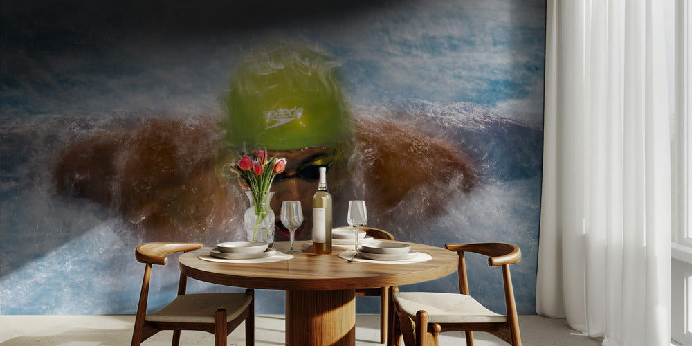 Fight with water - Kraftfull fototapet med simning och vattensport