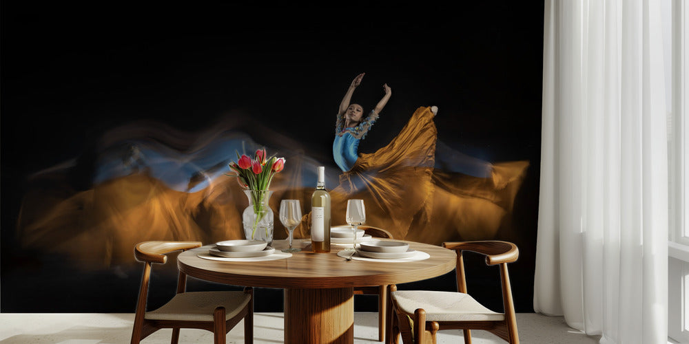 Waltz of the flowers - Elegant fototapet med dans och rörelse