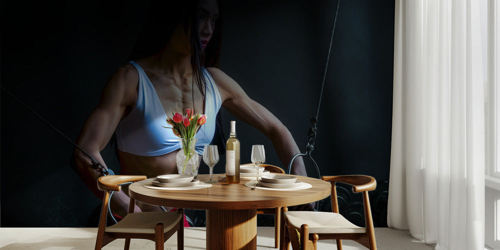 Bodybuilder - Kraftfullt fototapet med träning och styrka by Frank Ma