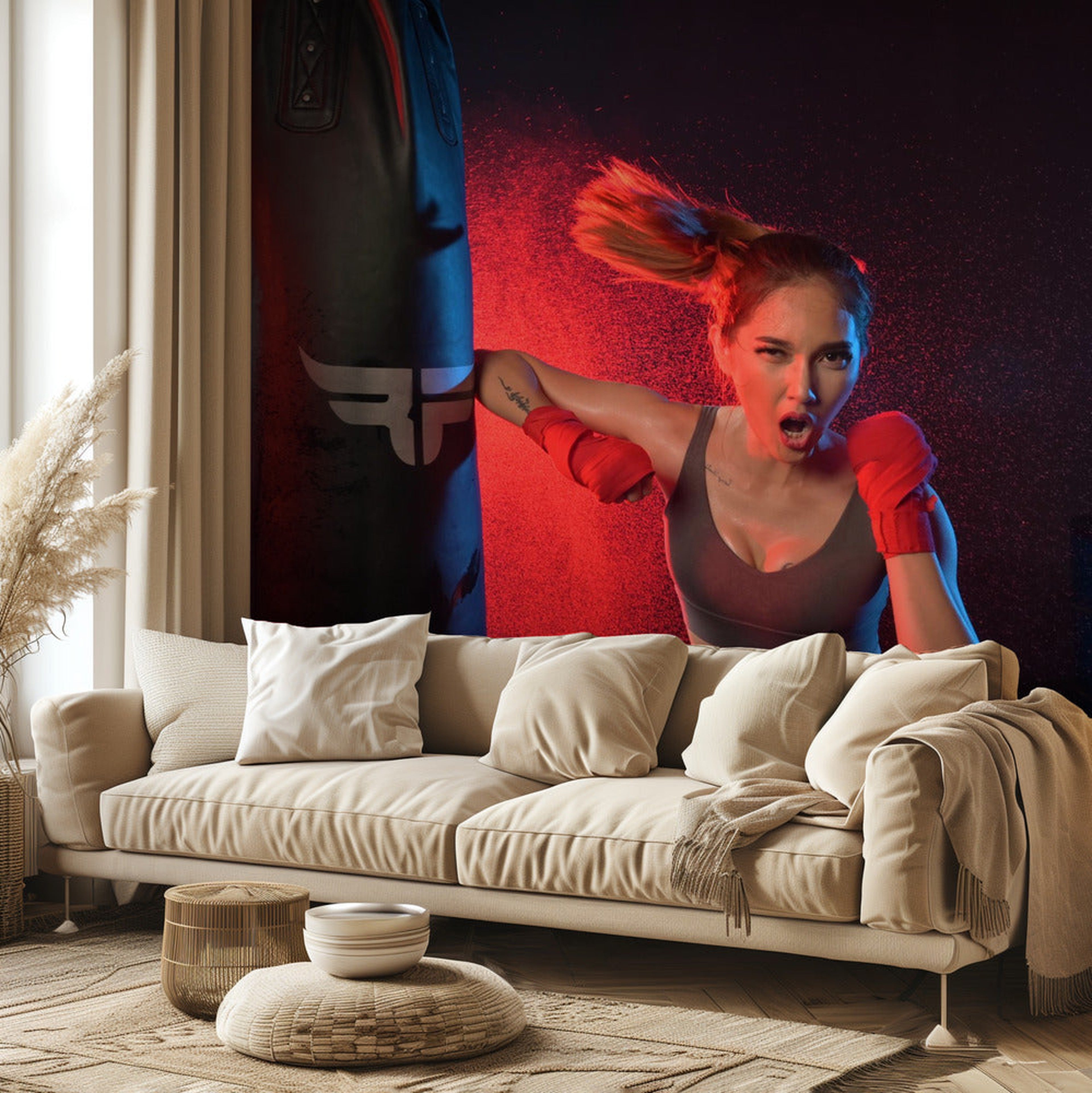 Portrait of lady boxer