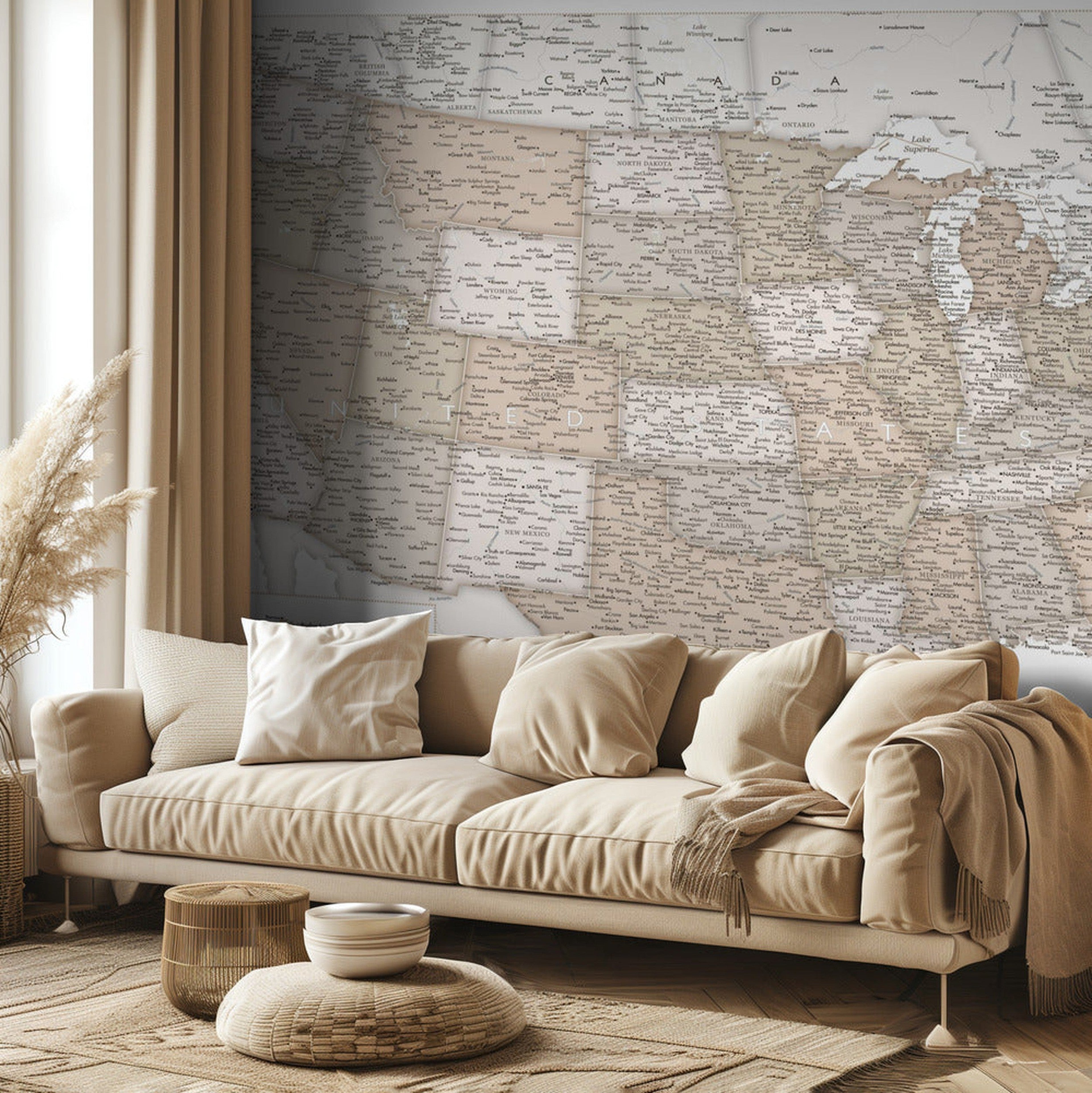 Highly detailed map of the United States, Louie - nostalgisk karta över USA