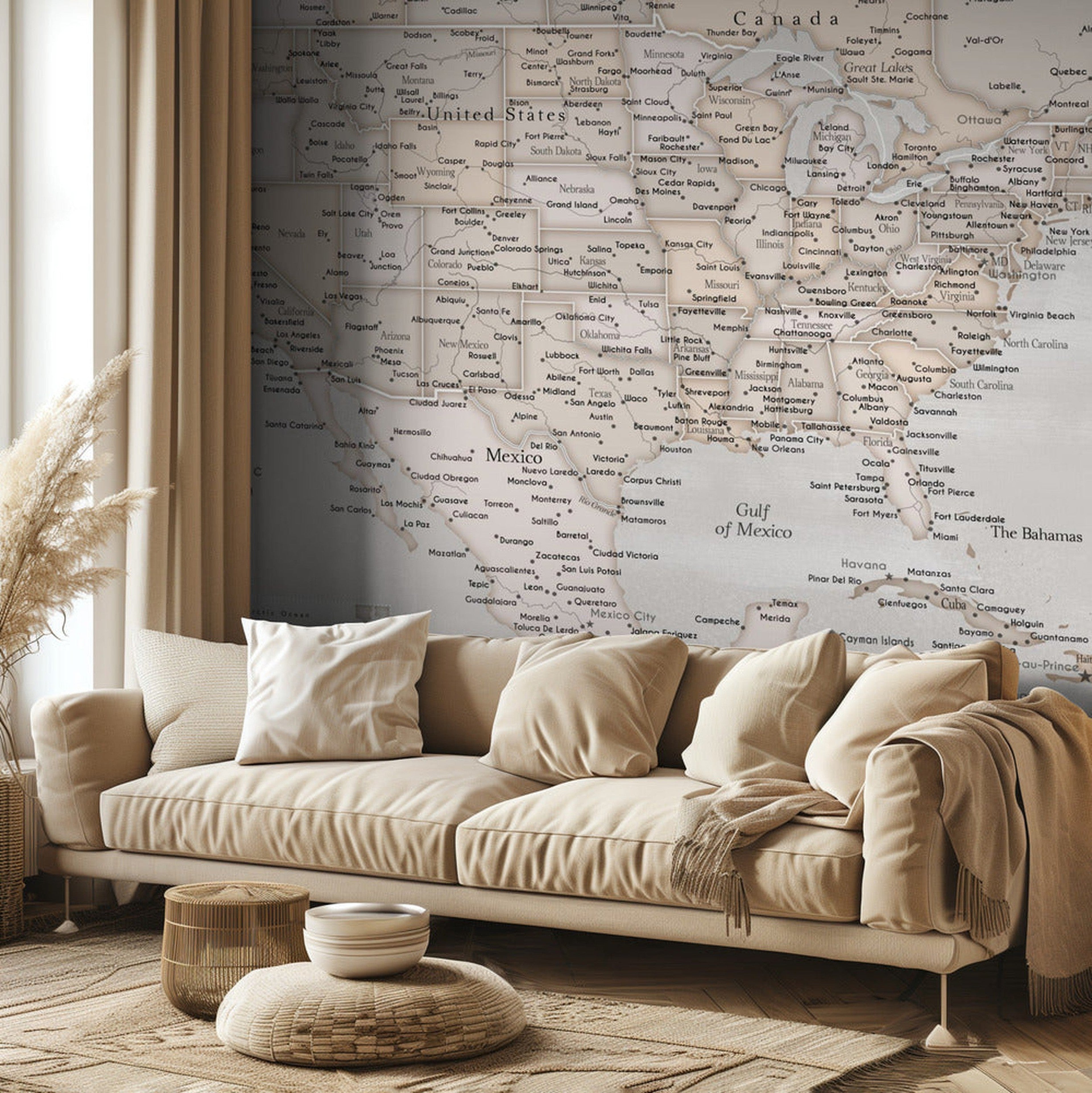 Lucille, map of the United States and the Caribbean sea
