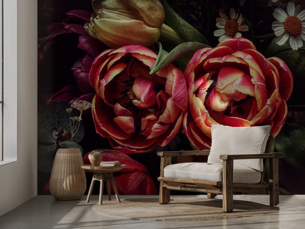 Nostalgic bouquet – Romantisk fototapet med nostalgisk bukett