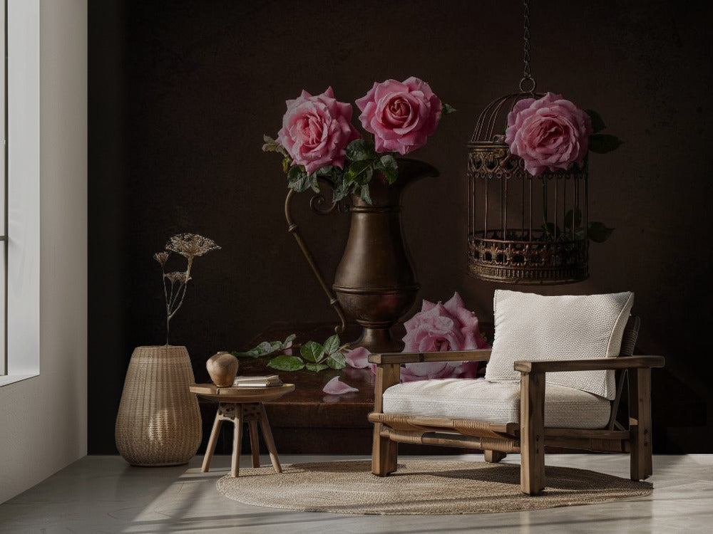 Vintage – Nostalgisk fototapet med rosor och vintage-charm