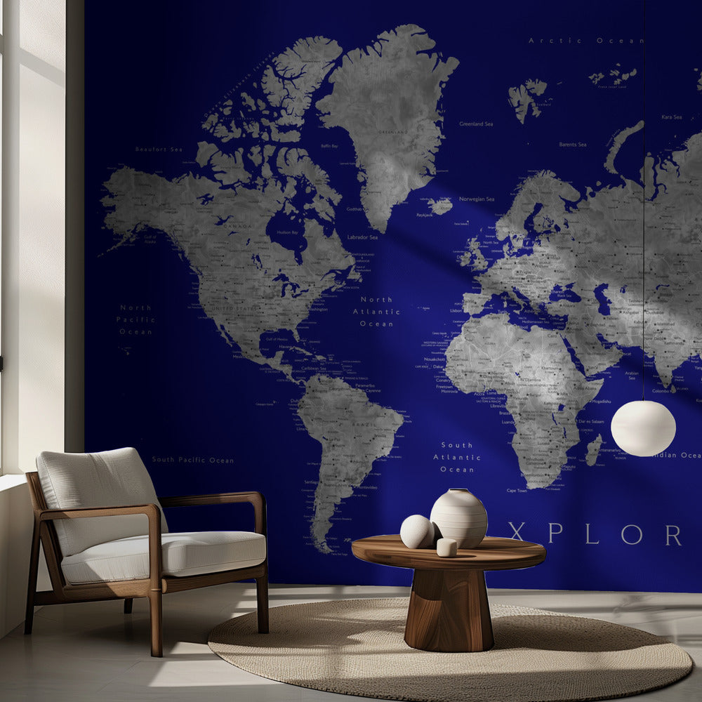 Explore world map with cities, Valrie