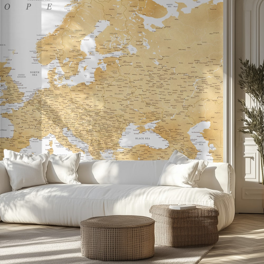 Antique Europe Gold Map