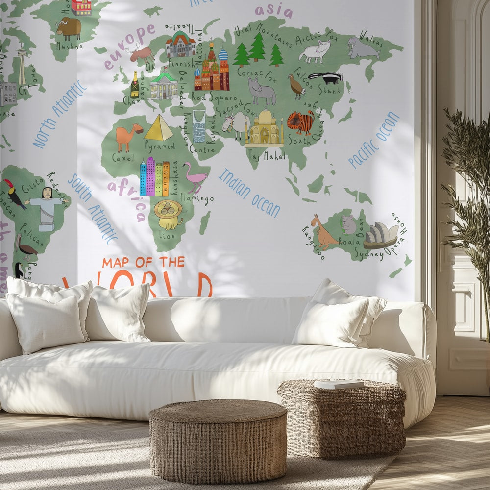 Kids Illustrated World Map