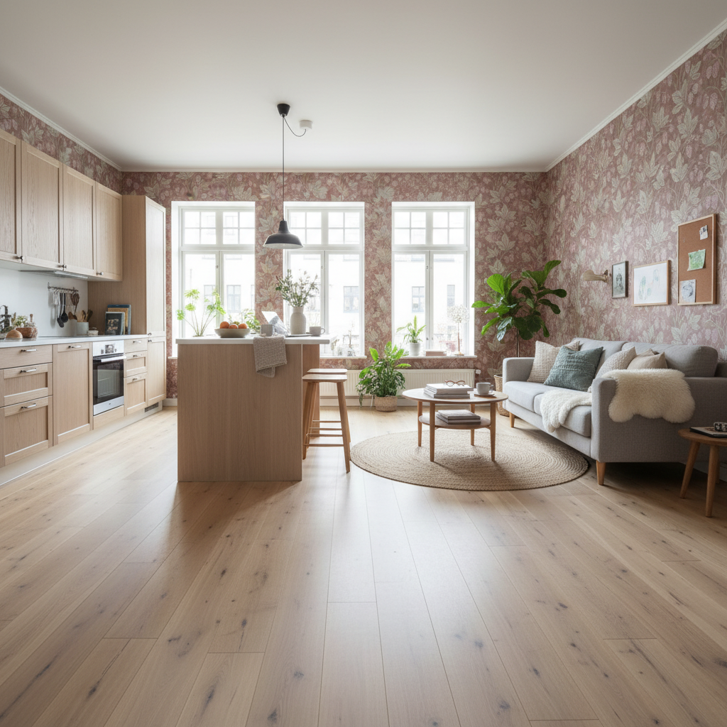 Trailing Hops Brown - Elegant tapet med organiskt humlemönster i bruna toner