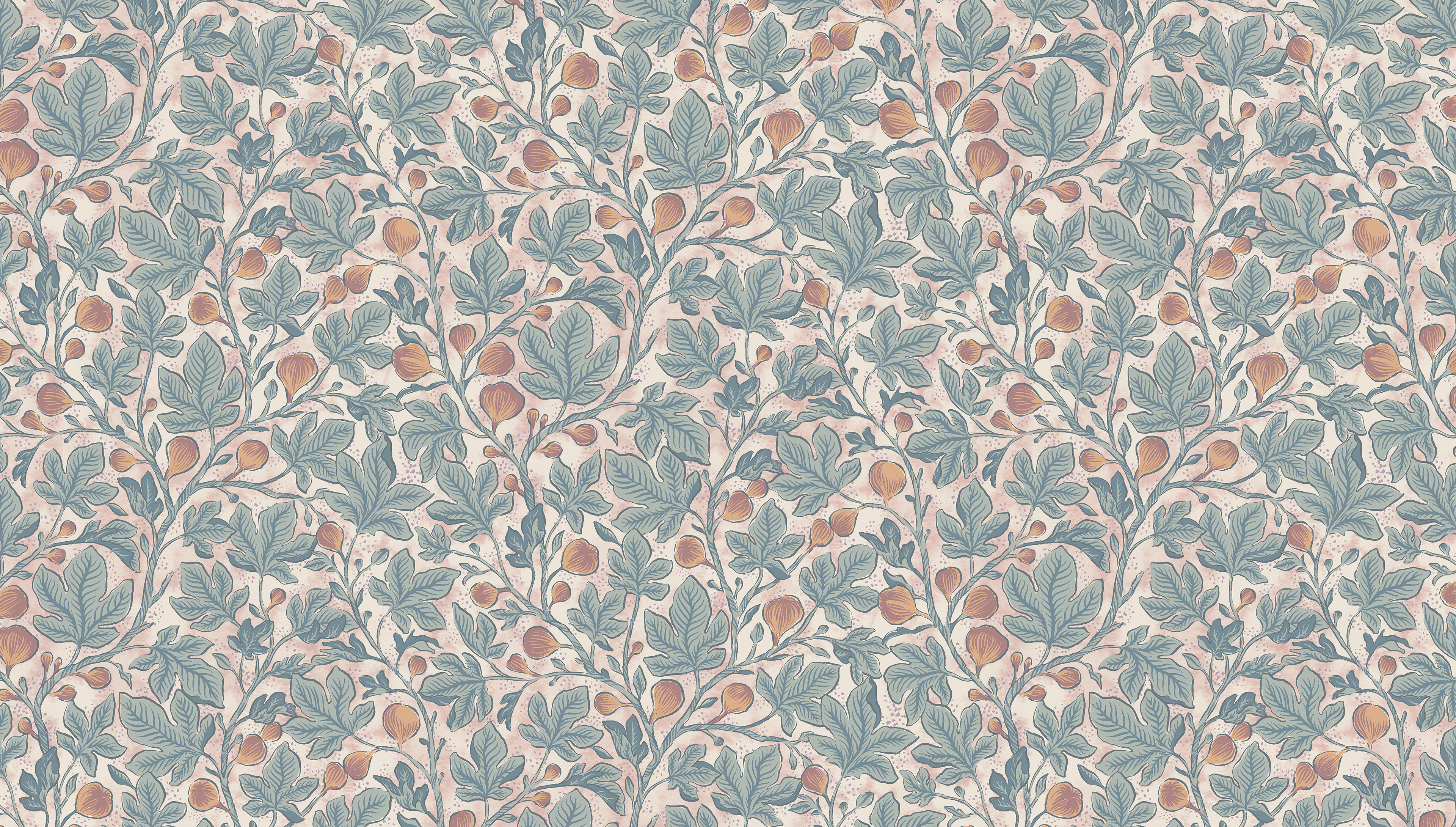 Fig Tree - Garden - Ljus tapet med fikonträd i gröna toner