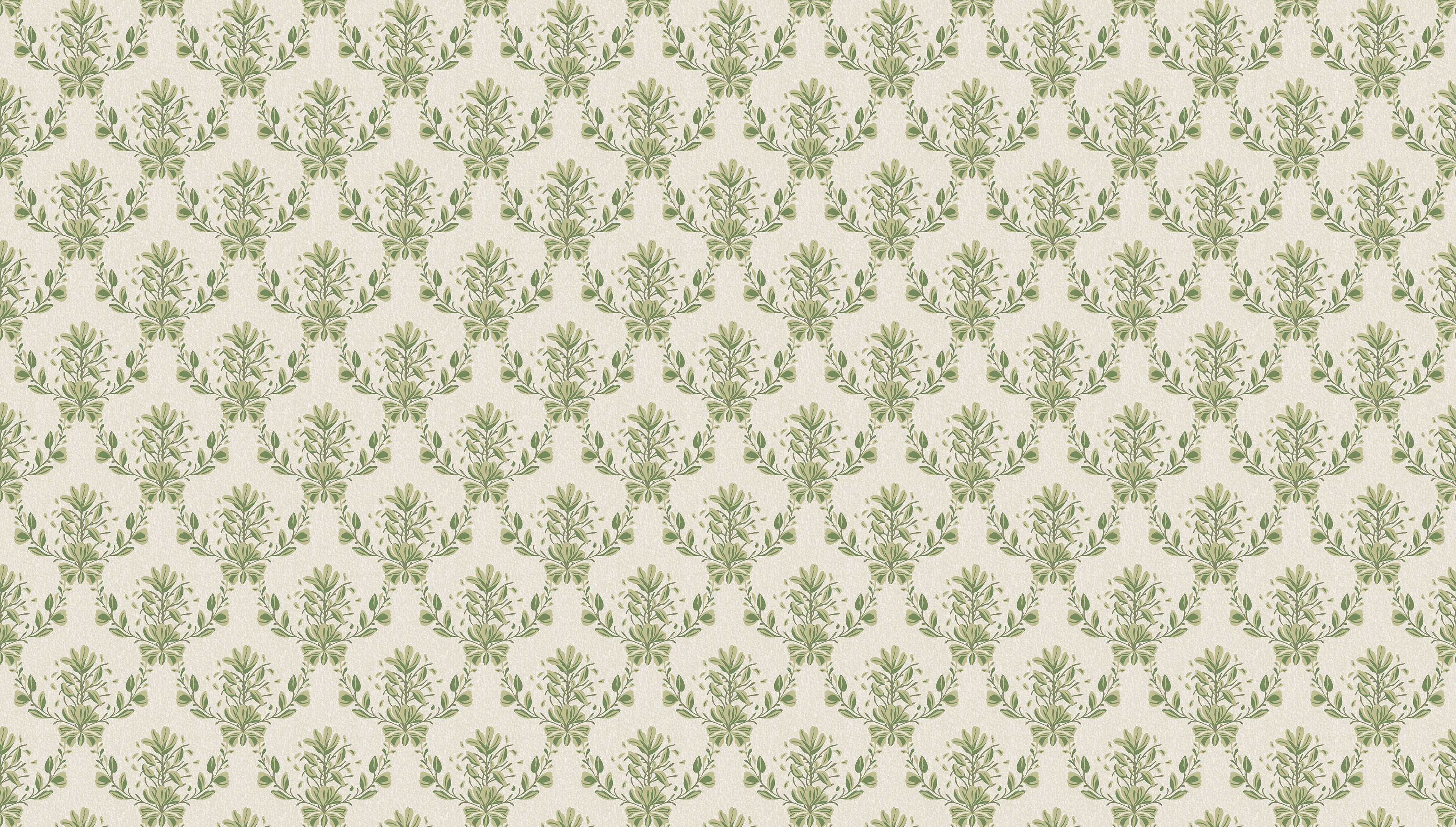 Spring Crocus - Olive Green – Scandinavian floral wallpaper in olive green tones