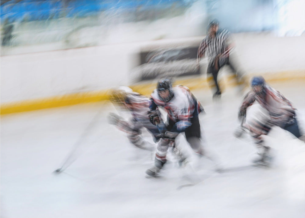 Hockey U18_3 - Dynamiskt fototapet med ishockey och juniorspelare