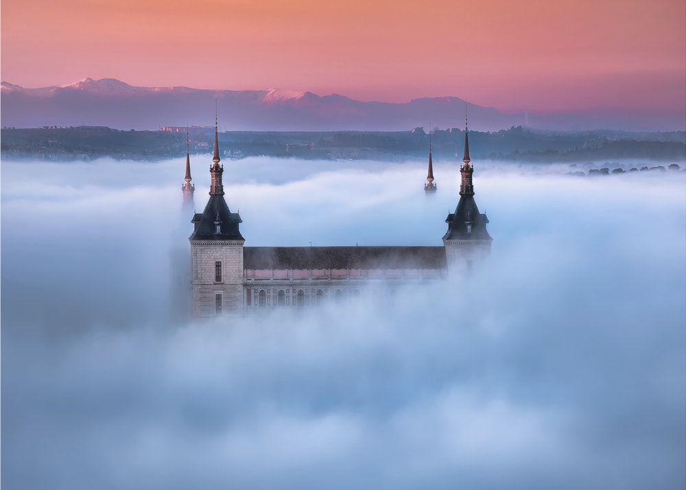 Misty Castle Sunset