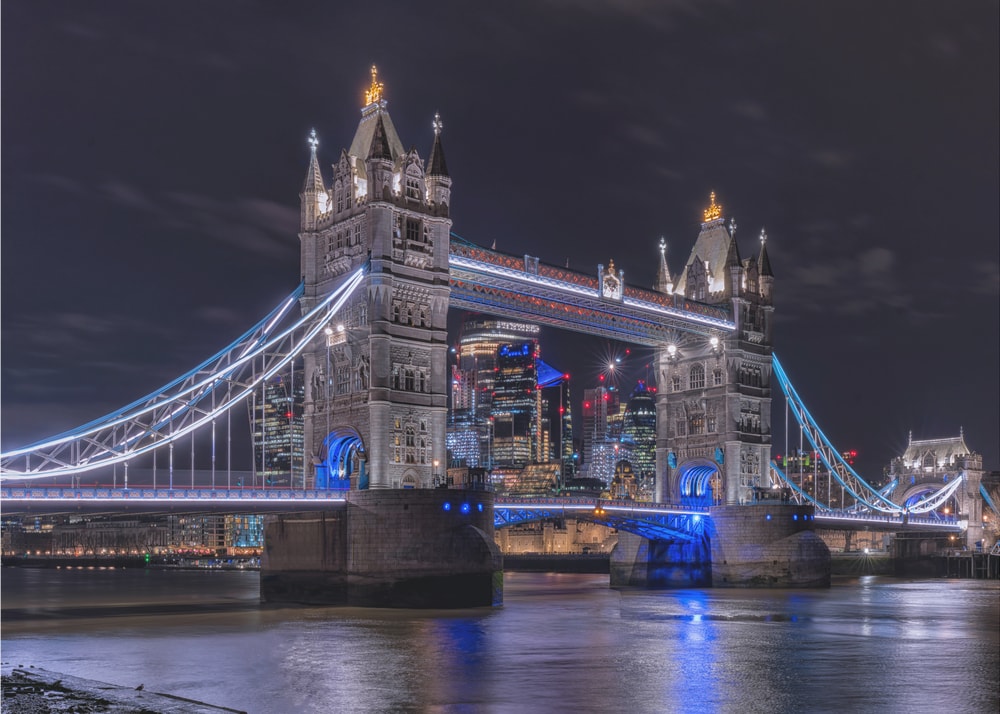 Illuminated Tower Bridge Night