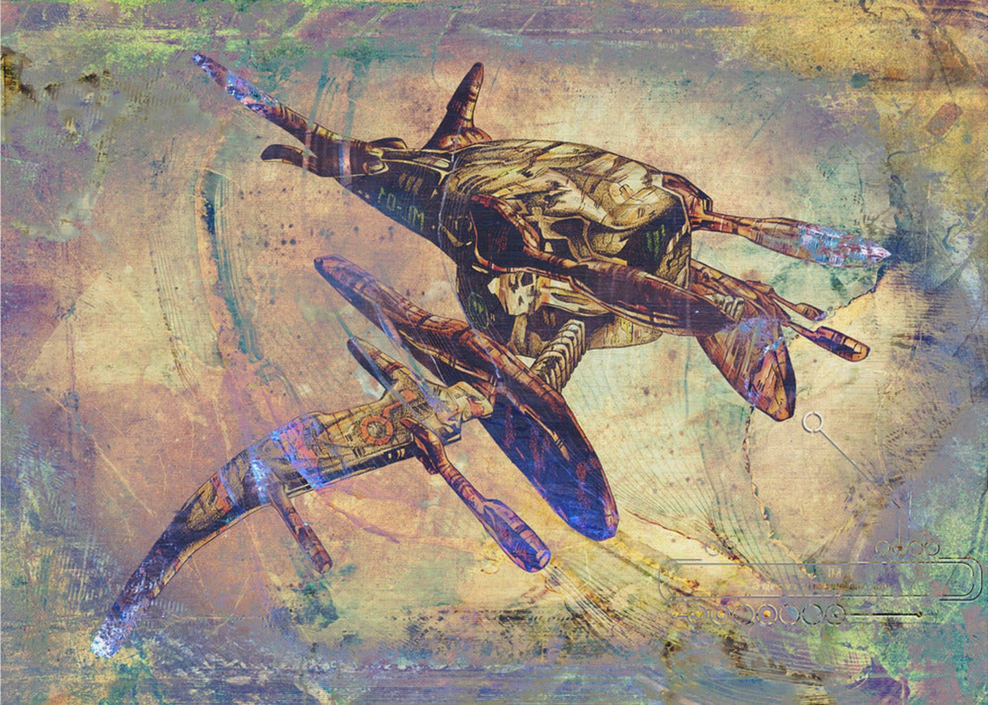 Space ship art - Futuristiskt fototapet med rymdskeppsmotiv