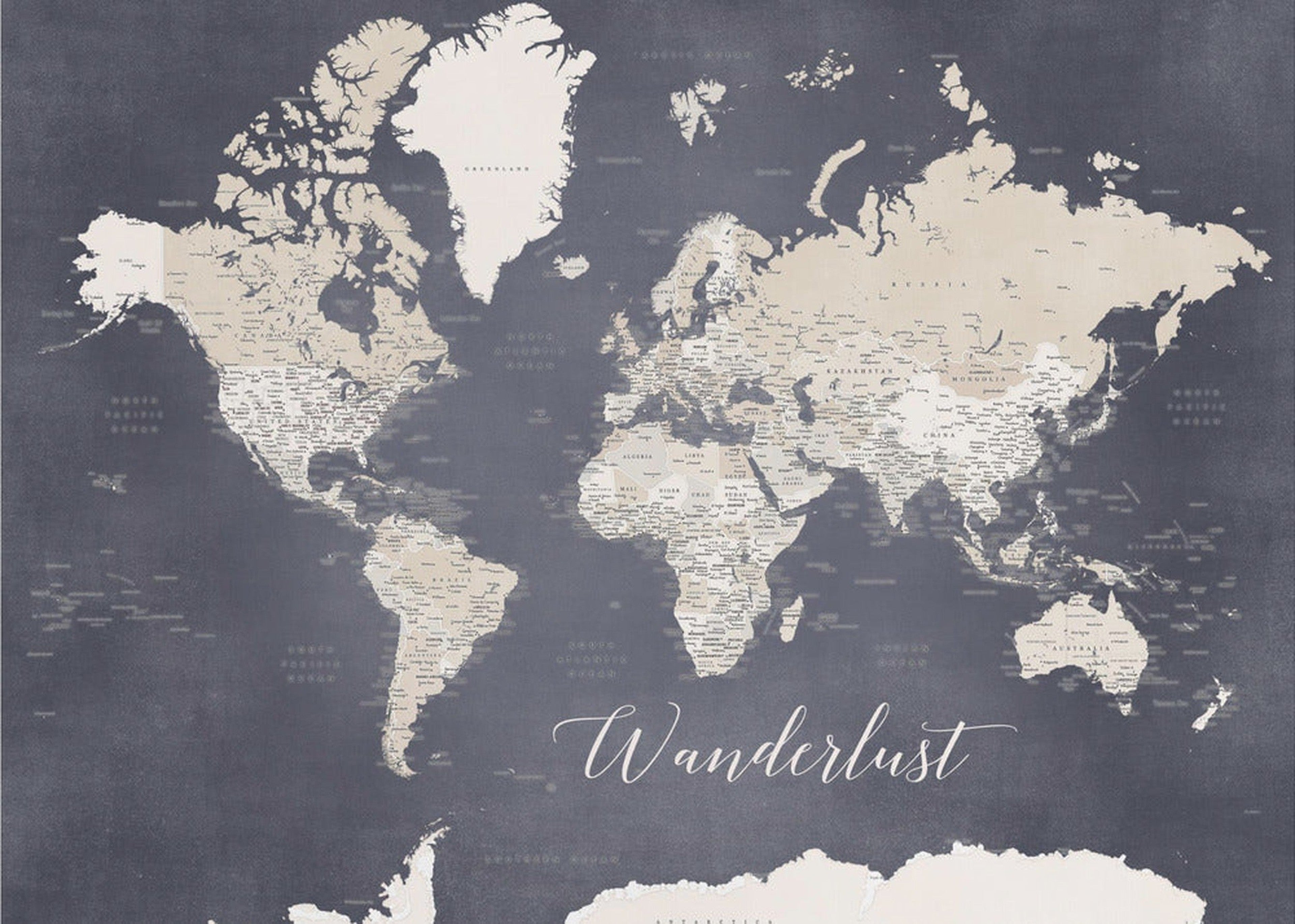 Wanderlust world map Glyn