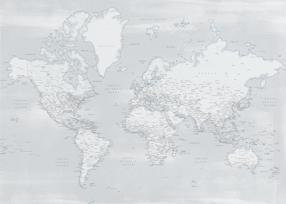 Detailed world map with cities, Maeli cold