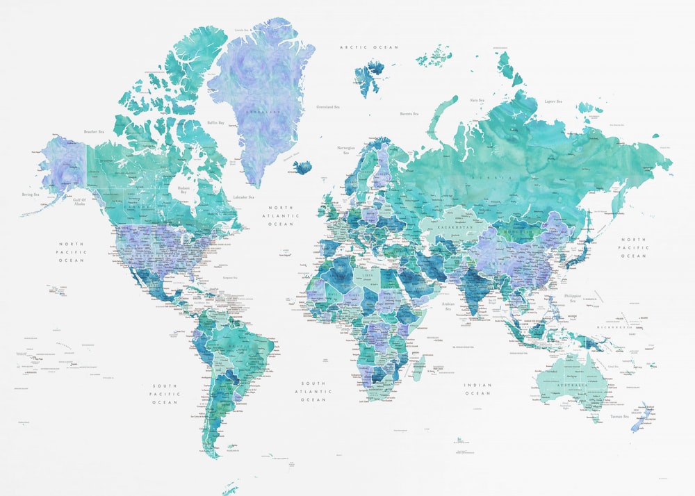Watercolor World Map