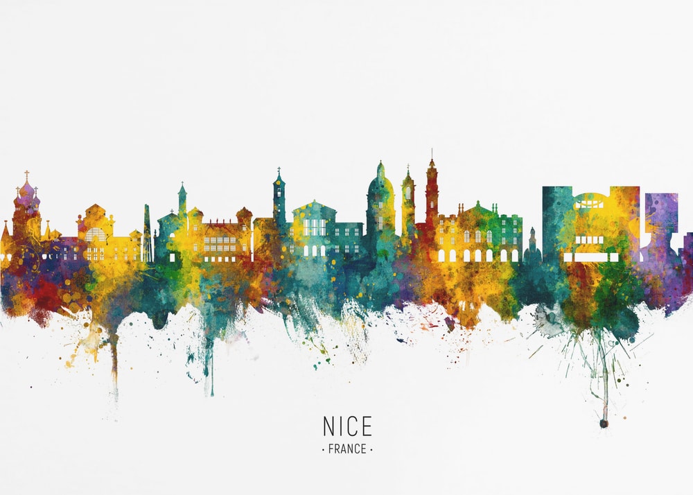 Nice France Watercolor City