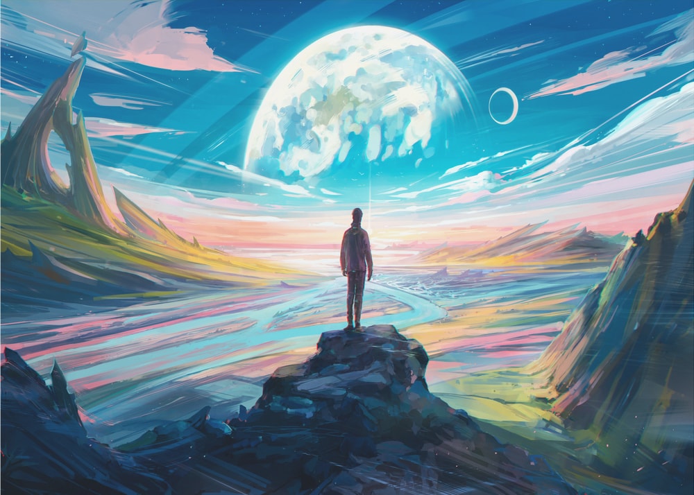 Lone Figure Alien Planet