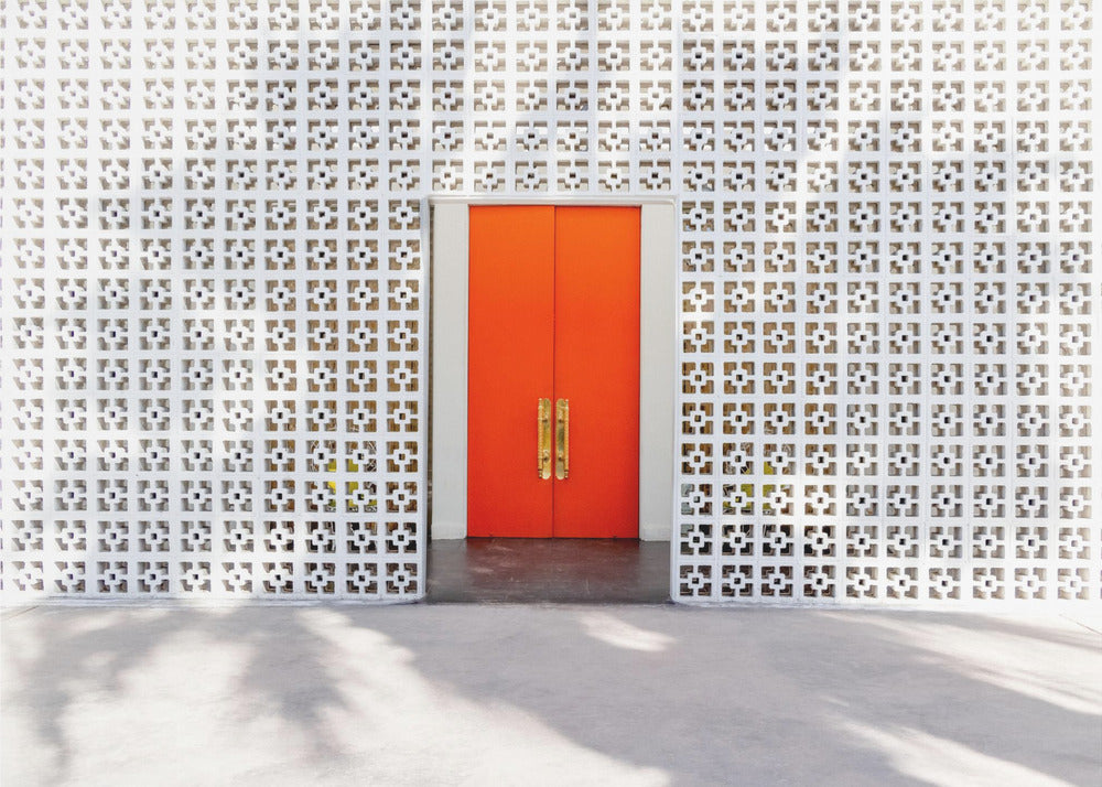 Parker Orange Doors and Breezeblock Wall