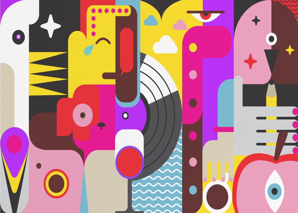 Vibrant Abstract Faces
