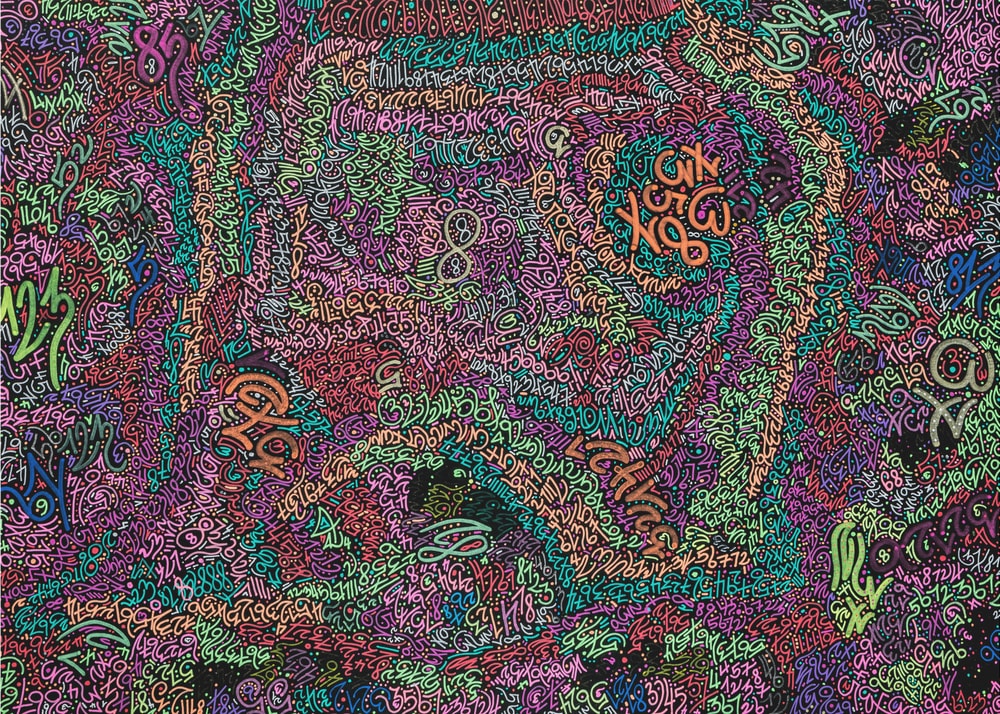 Vibrant Abstract Script Swirls