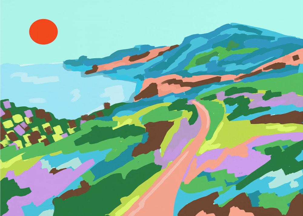 Vibrant Hillside Coast Path