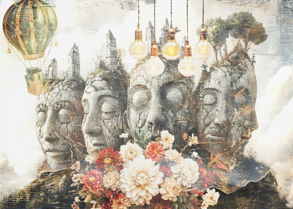 Ancient Faces and Blooms