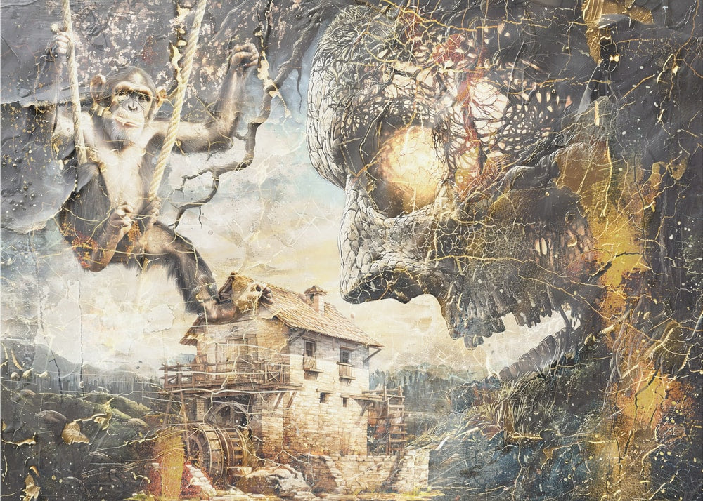 Swinging Monkey Skull Mill