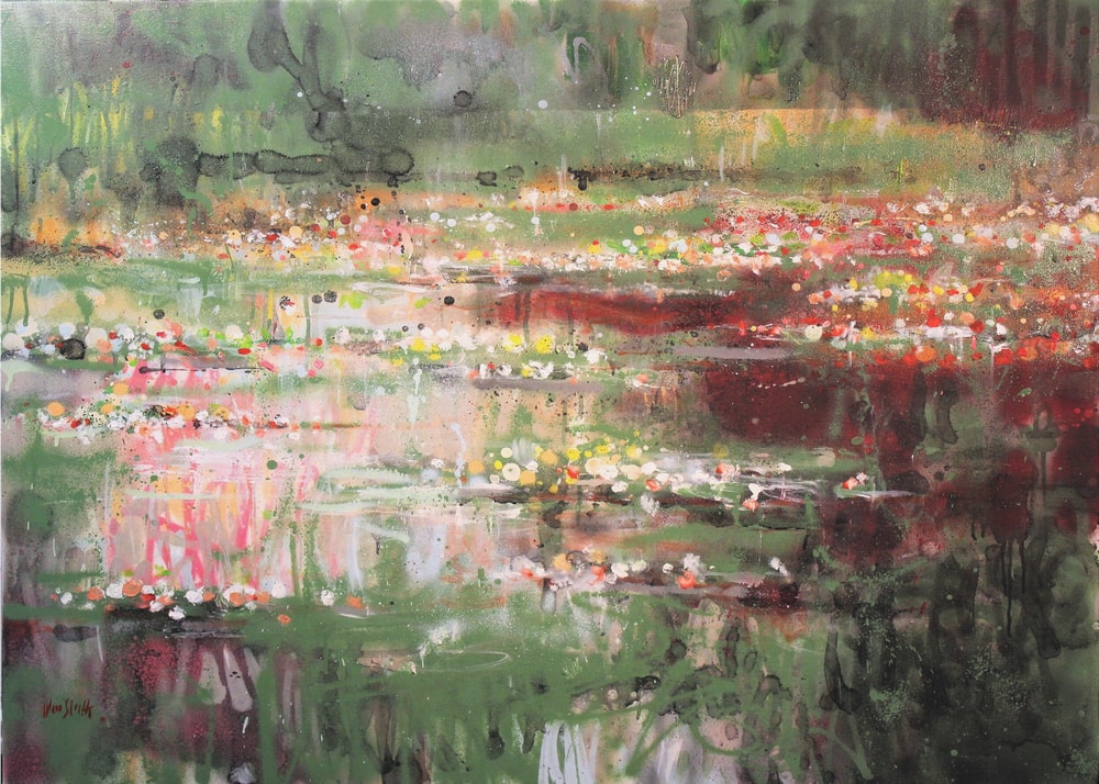 Vibrant Water Lilies Pond