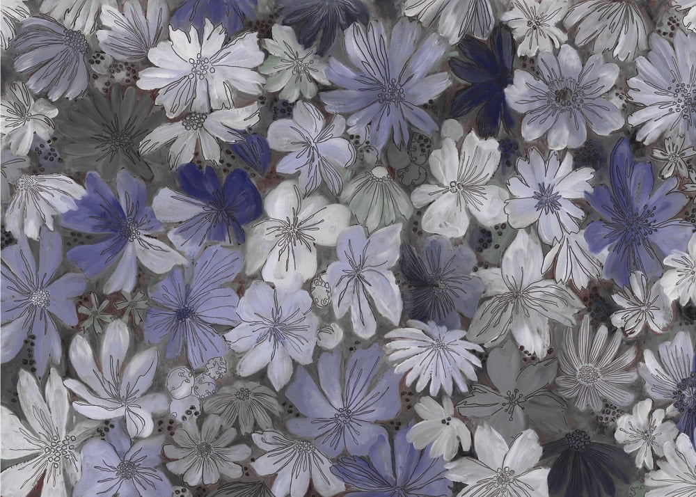 Abstract Blue Flowers