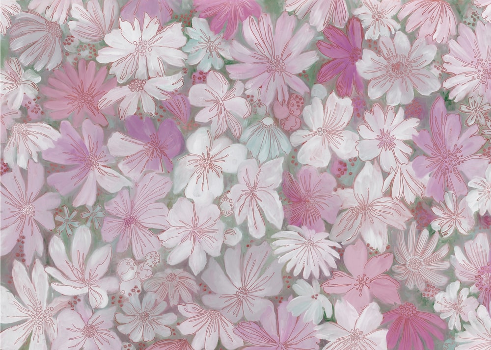 Soft Pink Floral Garden