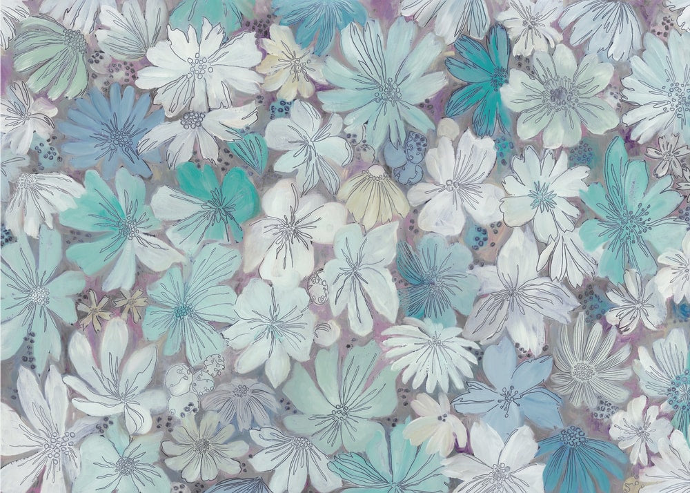 Soft Blue Floral Pattern
